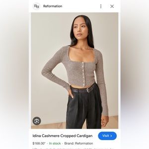 Reformation Idina Cashmere Cropped Sweater